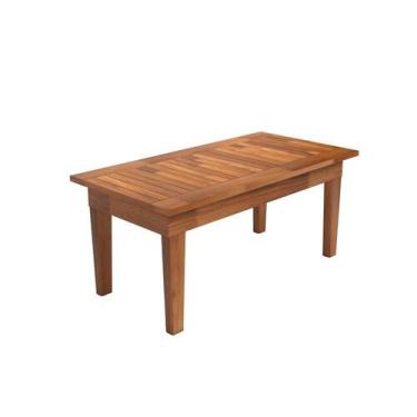 Imagem de Mesa Centro 80x40 Ripada Madeira Rustica Castanho - Drop de Casa