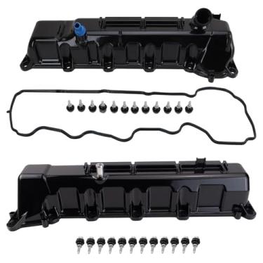 Imagem de TRQ Conjunto de tampa de válvula lateral de motorista e passageiro compatível com Chrysler Aspen 2008-2009 2008-2010 Dodge Dakota Durango Ram 1500 Jeep Commander Grand Cherokee 2011-2013 Ram 1500 2011