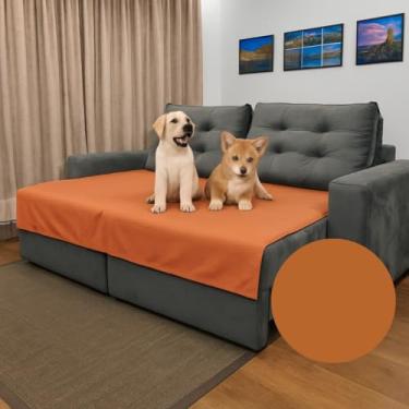 Imagem de Manta Protetora para Sofá Impermeável. Uso Geriátrico, Pet e Infantil. Contra Pelos e Liquidos. Cores (capuccino)