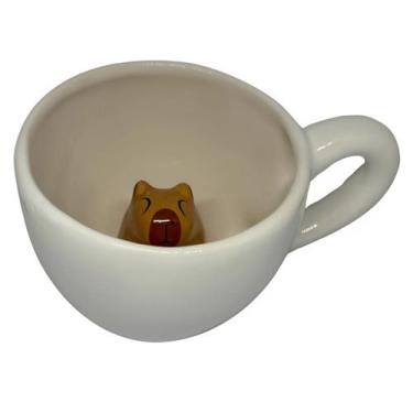 Imagem de Capivara Na Xícara 3d De Cerâmica Decoração 200ml - Ca  Lu Presentes