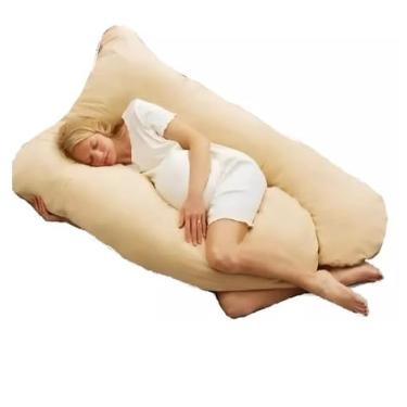 Imagem de Almofada de Corpo para Gestante, Travesseiro Grande de Gravidez (Avelã)