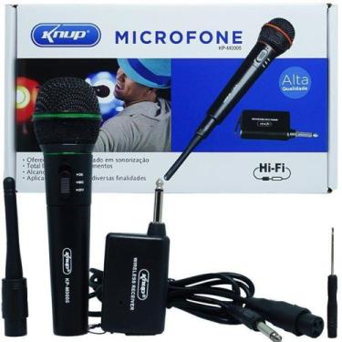 Imagem de Microfone sem Fio Profissional Wireless P10 para Karaokê e Caixa de So