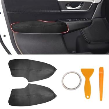 Imagem de SUNBREATH Capa de apoio de braço compatível com painéis de porta dianteira para Honda CRV 2017-2021 acabamento de apoio de braço de porta dianteira esquerda e direita com ferramenta de instalação, 2