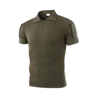 Imagem de Camiseta Tática Masculina de Secagem Rápida - Camuflada, Manga Curta p