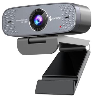 Imagem de Webcam USB 1080p com microfone e câmera de PC para chamadas de vídeo e gravação de videoconferência/ensino online/reunião de negócios, compatível com computador, desktop, MacBook, para Windows, Android, iOS