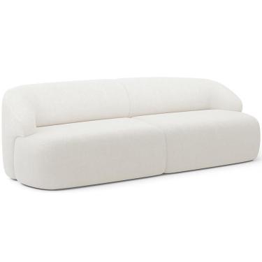 Imagem de Sofá 3 Lugares Curvo Orgânico Living 220cm Barolo L06 Bouclê Branco