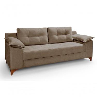 Imagem de Sofá Ibiza 3 Lugares 2,22m Casal Luxo Aveludado Premium Avelã 205