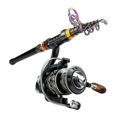 Imagem de Vara de Pesca de Viagem Vara de pesca telescópica, conjunto vara e carretilha fibra carbono(2.4M Rod With BK3000)