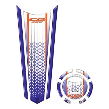 Imagem de Adesivo Protetor Tanque E Bocal Gravatona Honda Cb 250 Acima 2018 Azul