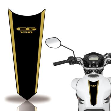 Imagem de Adesivo Faixa Gravata Tanque Moto Cg 160 150 Titan Fan Cor 150 Preto Com Dourado