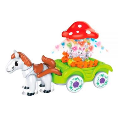 Imagem de Brinquedo Bate E Volta Musical Carruagem Cogumelo Dm Toys