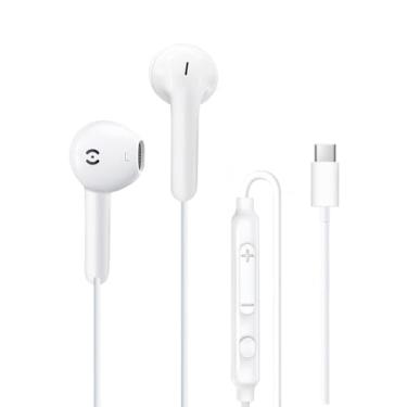 Imagem de MAS CARNEY Fones de ouvido USB C TH9, fone de ouvido tipo C com microfone, fone de ouvido tipo C compatível com Apple iPhone 15 16 iPad, Samsung Galaxy S25 S24 A53, Google Pixel, Xiaomi Redmi, Huawei