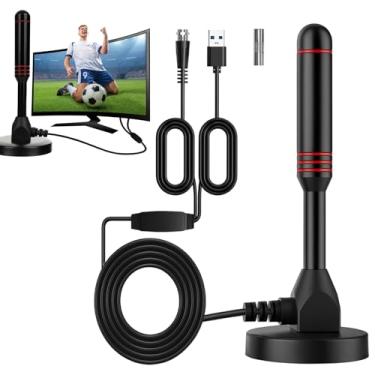 Imagem de Antena de TV HD (cabo de alta qualidade de 16,4 pés) - suporta 4K 1080p com amplificador de sinal para canais locais, linha coaxial 1,5C-2V