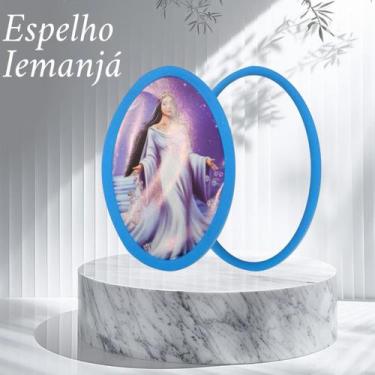 Imagem de Espelho Oval de Iemanjá  Proteção  Conexão Espiritual  Uso Ritualístic