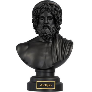 Imagem de Estátua Busto Asclépio - Esculápio - Deus Grego da Medicina (Cor Aurum Noctis)