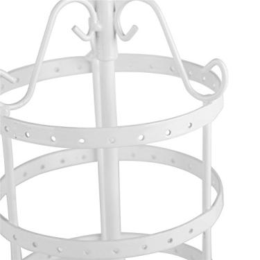 Imagem de Cryfokt Organizador de Brincos de Metal Giratório, Suporte de Exibição de Joias Com 72 Furos para Coleção Ordenada, Suporte de Brinco de 3 Camadas para Mulheres e Meninas (Branco)