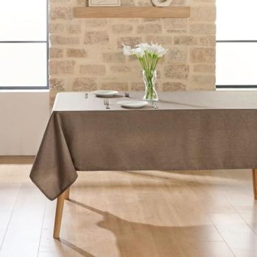 Imagem de Wuluwala Toalha de mesa rústica para mesas de jantar, toalha de mesa simples de cor sólida, toalha de mesa resistente, tecido lavável, impermeável, capa de mesa para cozinha, uso interno e externo