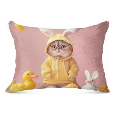 Imagem de Capa de travesseiro de flanela grande com zíper longo para travesseiro padrão Queen King capa de almofada fofa para cama de sala de estar em casa, tamanho do corpo, 53 cm x 137 cm