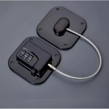 Imagem de Trava com Senha para Geladeira Freezer - Tranca Universal para Porta, Janela e Gaveta, Não Precisa Furar, Cor Preta, Ideal para Crianças e Segurança Doméstica (1 Un.)
