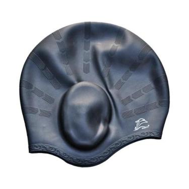 Imagem de Touca De Natação Unissex Impermeável De Silicone Para Cabelos Longos C