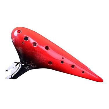 Imagem de ocarina Ocarina 12 furos alto C cerâmica ocarina tocando instrumento para iniciantes amantes de música e profissionais adultos crianças iniciantes
