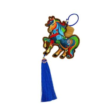 Imagem de Esquirla Enfeite de cavalo para o Ano Chinês, decoração Feng Shui para o Festival da Primavera, leve e multifuncional, pingente de desenho animado para, Bordado de Café, Borlas