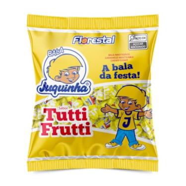 Imagem de Bala Mastigável Juquinha Tutti Frutti Florestal 500G, Bala Mastigável Tradicional Tutti Frutti, Amarelo, Sabor Frutado Intenso E Divertido, Textura Macia E Cremosa, Clássico Da Infância Brasileira