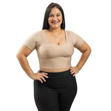 Imagem de Blusa Top Cropped Suplex Com Manga Decote Quadrado E Bojo - 40 Graus M