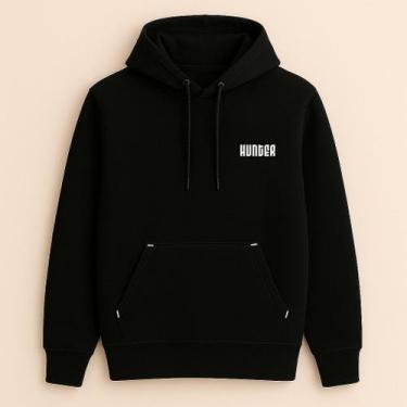 Imagem de Moletom Canguru Flanelado Liso Algodão Unissex Blusa De Frio - Hunter 