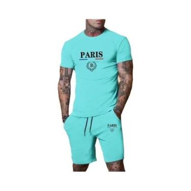 Imagem de Conjunto De Moda Masculina De Verão Camiseta De Manga Curta E Shorts C
