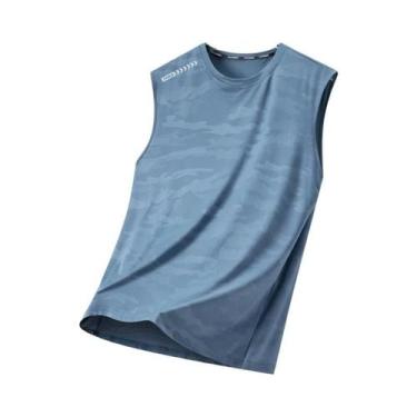 Imagem de Camiseta Sem Mangas De Verão Em Camuflagem De Seda Gelada Para Homens,