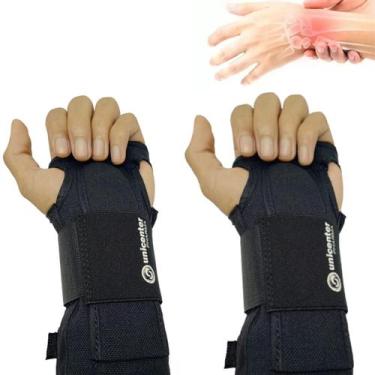 Imagem de Par Munhequeira Ajustável Mao Pulso Punho Proteção Tendinite - Unicent