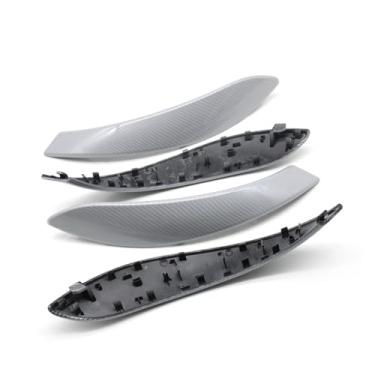 Imagem de Conjunto de maçaneta interna para porta, 2 ou 4 peças, guarnição, compatível com bmw 3 4 séries m3 m4 f30 f80 f31 f32 f33 f34 f35 f36 2013-2018(Silver Carbon 4PCS)