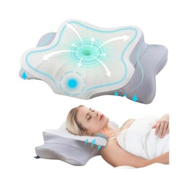 Imagem de Travesseiro Ergonômico De Espuma De Memória Para Suporte Do Pescoço, A