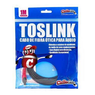 Imagem de Cabo Óptico Digital Toslink - 1 Metro - Cirilo Cabos