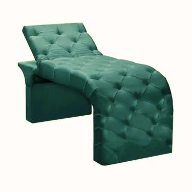 Imagem de Maca Estofada Estética Cílios Regulável Spa Veludo Juliette Verde