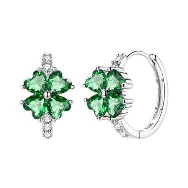 Imagem de Brincos De Argola Grandes Em Prata Esterlina 925 Com Zircônia Para Mul