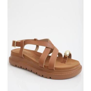 Imagem de Sandália Feminina Flatform Tiras Modare Caramelo-71106, Caramelo, 35