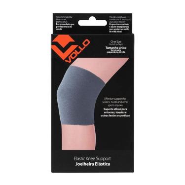 Imagem de Joelheira Elástica Esportiva Joelho Esquerdo/Direito - Tamanho Único Cinza - Vollo Sports-Masculino