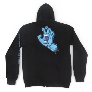 Imagem de Moletom Santa Cruz Canguru Aberto Rigid Screaming Hand Zip Hood - Preto-Masculino
