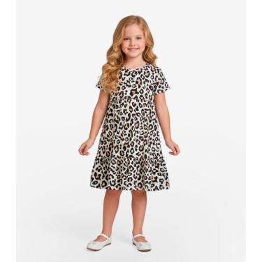 Imagem de Vestido Curto Infantil Estampado Select Bege, 6, Bege