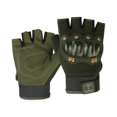 Imagem de Luvas Táticas Infantis Para Ciclismo Com Proteção Rígida Nos Nós Dos D