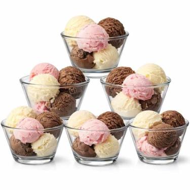 Imagem de Conjunto 6 Bowls de Vidro 300ml Transparentes  Tigelas de Sobremesa El