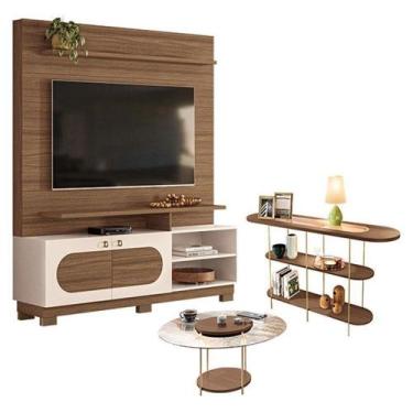 Imagem de Estante Home Theater Axis Com Mesa De Centro Sky Com Tampo De Vidro E 