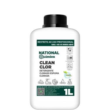 Imagem de Detergente Clorado Espumante 1 L Clean Clor National Química