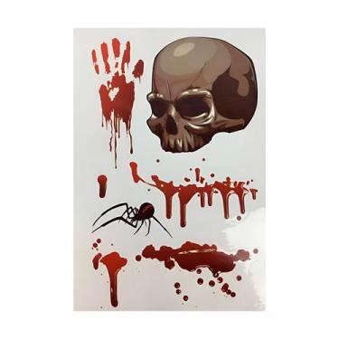 Imagem de Adesivo Decorativo de Halloween - Caveira e Sangue - 1 unidade - Rizzo