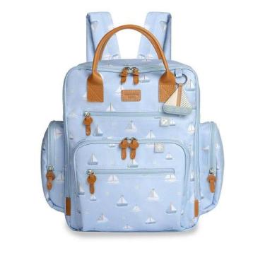Imagem de Mochila de Maternidade MasterBag Urban Barquinhos Mini Azul, Azul