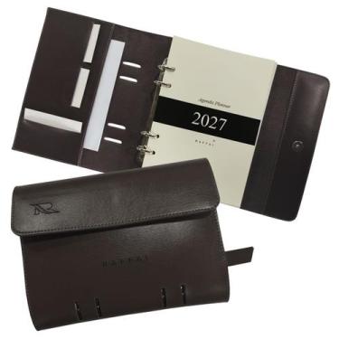 Imagem de Agenda Planner 2027 123-R Personalizada Raffai Couros, Café