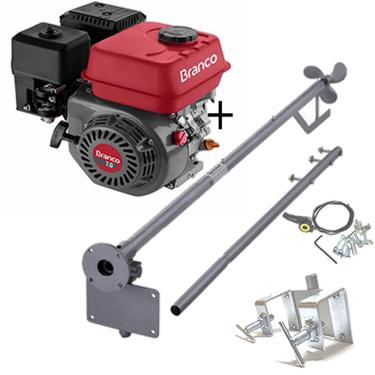 Imagem de Motor Barco Branco 7hp - 4t Popa E Rabeta Completa 2.20 Mt