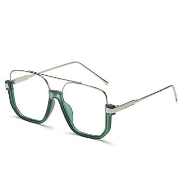 Imagem de Face simples, feixe duplo, armação grande, anti-luz azul, óculos retrô, meia armação inferior, óculos de sol quadrados, óculos de sol femininos, 10, tamanho único